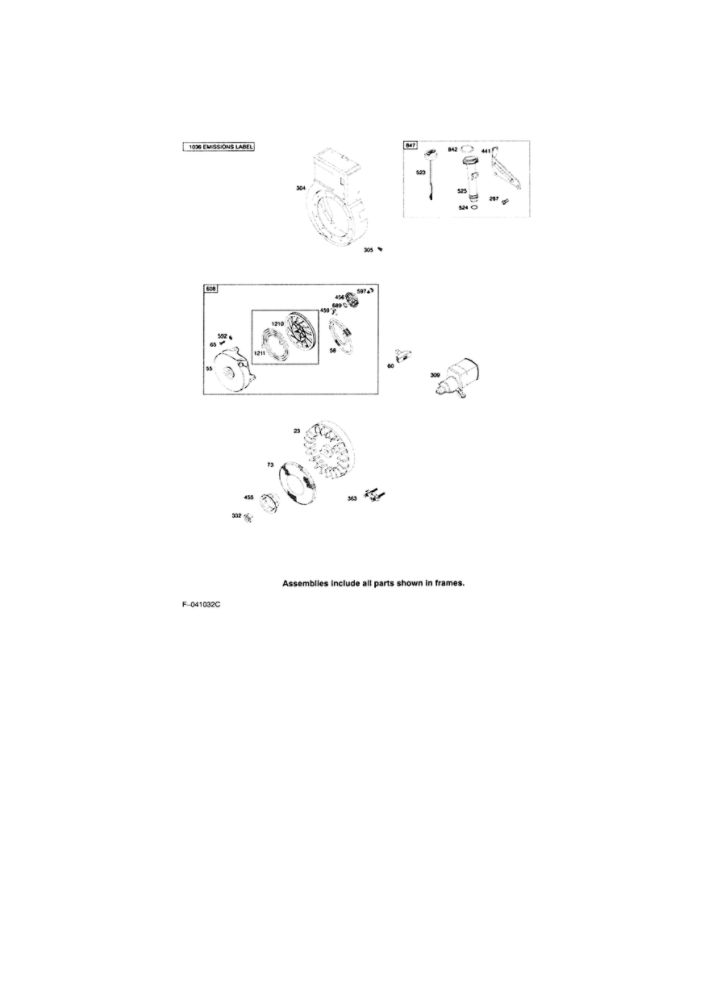 Rewind Starter Diagram and Parts List for 9A413-0202-E1  Briggs and Stratton Engine